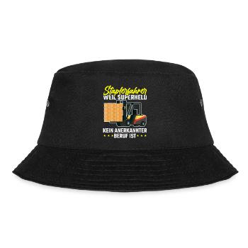 Lagerarbeiter Lagerist Stapler - Bucket Hat - Schwarz - Vorne - Lela (165cm)