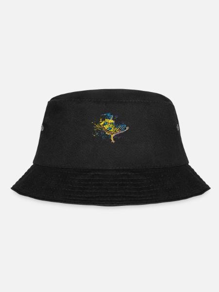 Wasserfarben Gecko Reptil, Reptilienzüchter - Bucket Hat - Schwarz