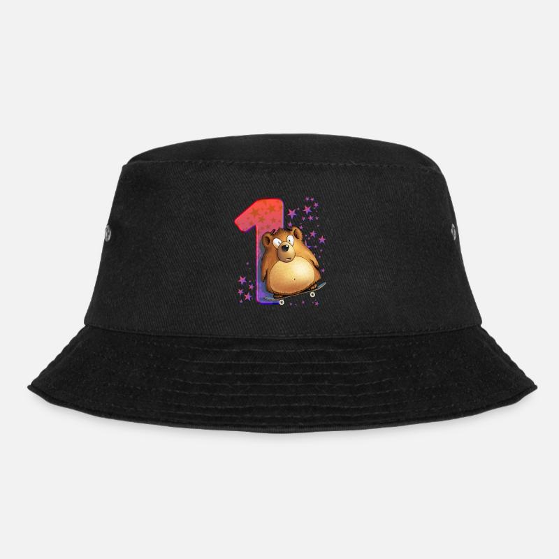 1st Birthday Second Year Bear - Bucket Hat - black