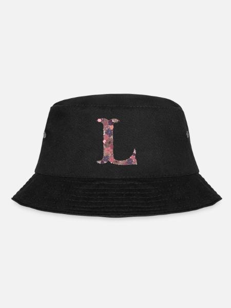 Blumenbuchstabe L - Bucket Hat - Schwarz