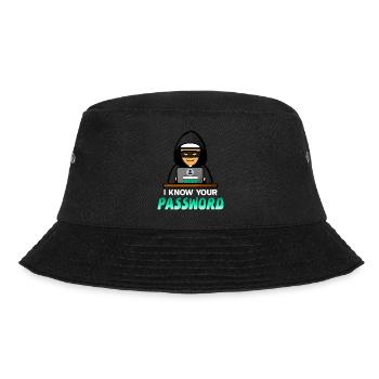 Hacker - I know your password - Bucket Hat - black - Front - Lela (165cm)
