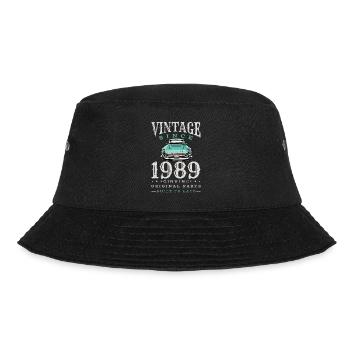 Vintage Oldtimer 1989 Retro Auto Jahrgang Geschenk - Bucket Hat - Schwarz - Vorne - Lela (165cm)