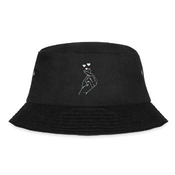 K-POP Finger Heart I Love You... K-Pop - Bucket Hat - Schwarz - Vorne - Lela (165cm)