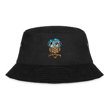 Eule ich mag halt Eulen Nerd Brille Crazy Owl Lady - Bucket Hat - Schwarz - Vorne - Lela (165cm)