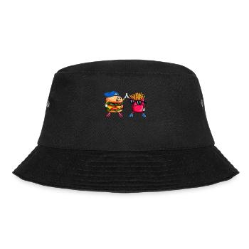 Cool High Five Hamburger Fries Friends Funny Combo - Bucket Hat - black - Front - Lela (165cm)