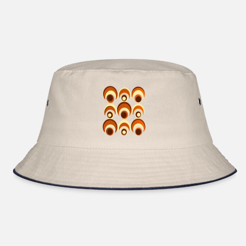 60s 70s Retro Pattern Circle Style Pattern Bucket Hat