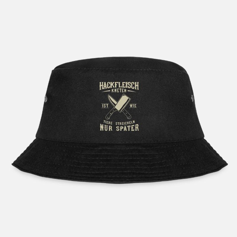 Fleischer und Metzger Geschenk, Hackfleisch - Bucket Hat - Schwarz