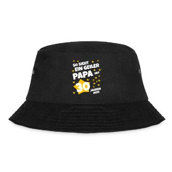Ein Papa mit 30 Jahren - Bucket Hat - Schwarz - Vorne - Lela (165cm)