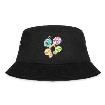 Notenschlüssel Noten Musik - Bucket Hat - Schwarz - Vorne - Lela (165cm)