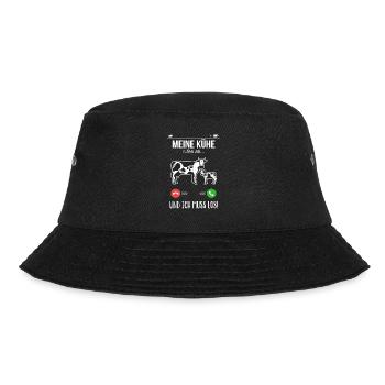 Landwirt Bauer meine Kühe rufen an lustige Kuh - Bucket Hat - Schwarz - Vorne - Lela (165cm)