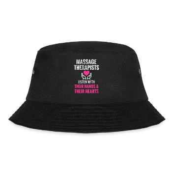 Masseurin Geschenkidee Massagetherapeutin Massage - Bucket Hat - Schwarz - Vorne - Lela (165cm)
