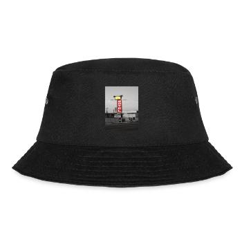 Nostalgische Neonreklame im Retro-Stil - Bucket Hat - Schwarz - Vorne - Lela (165cm)