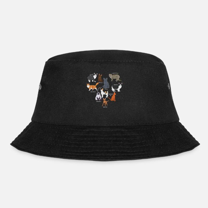Arten Von Katzen, Katzen, Kätzchen - Bucket Hat - Schwarz
