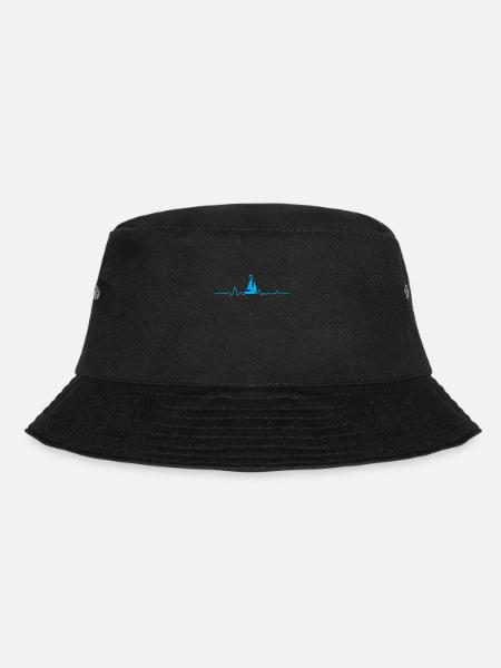 Sailing Heartbeat Pulse Line - Bucket Hat - black