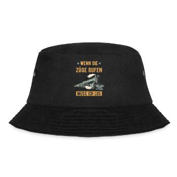 Zug Modelleisenbahn Eisenbahner - Bucket Hat - Schwarz - Vorne - Lela (165cm)