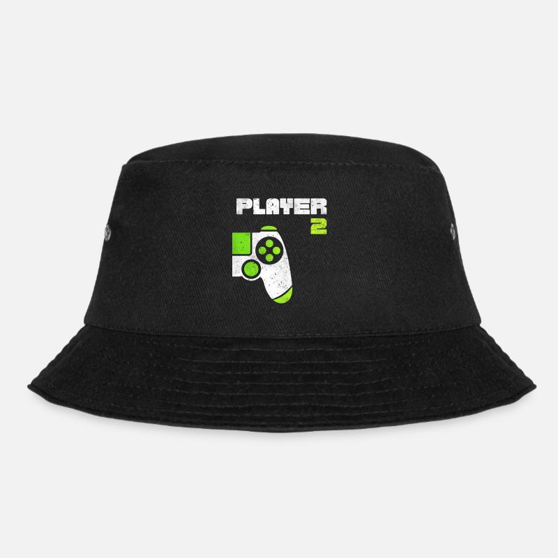 Player 1 Player 2 Gamer Partnerlook - Bucket Hat - Schwarz