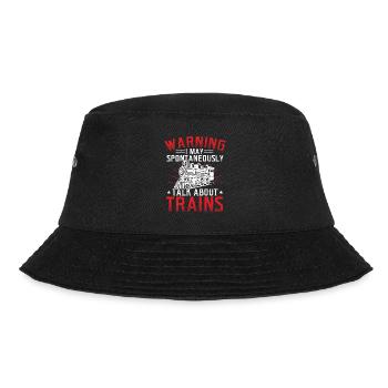 Warning May SpontaneousLy Talk About Trains Train - Bucket Hat - black - Front - Lela (165cm)