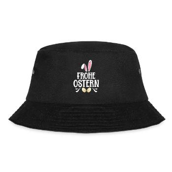 Frohe Ostern Osterhase Hase Osterfeuer Geschenk - Bucket Hat - Schwarz - Vorne - Lela (165cm)