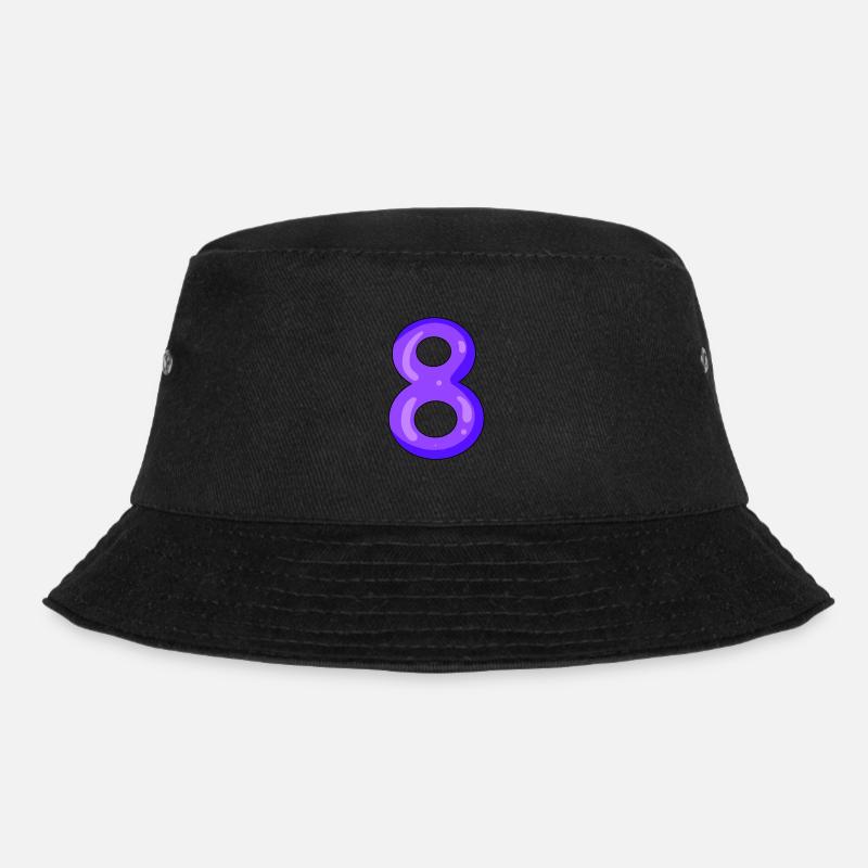 Zahl 8 - Bucket Hat - Schwarz