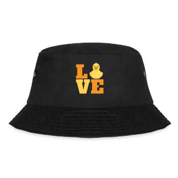 Badeente Liebe Ente - Bucket Hat - Schwarz - Vorne - Lela (165cm)
