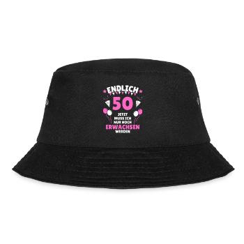 50. Geburtstag 50 Jahre Jahrgang 1971 - Bucket Hat - Schwarz - Vorne - Lela (165cm)