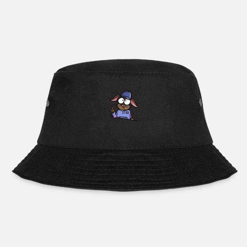 Hase zeigt Mittelfinger - Bucket Hat - Schwarz