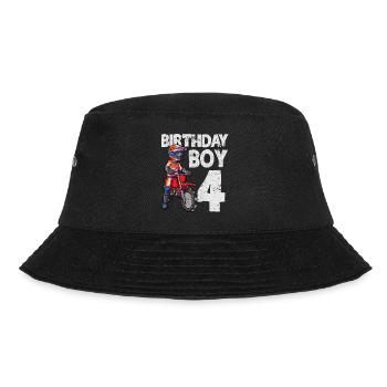 Motocross 4. Geburtstag Kinder MX 4 Jahre Dirt Bik - Bucket Hat - Schwarz - Vorne - Lela (165cm)