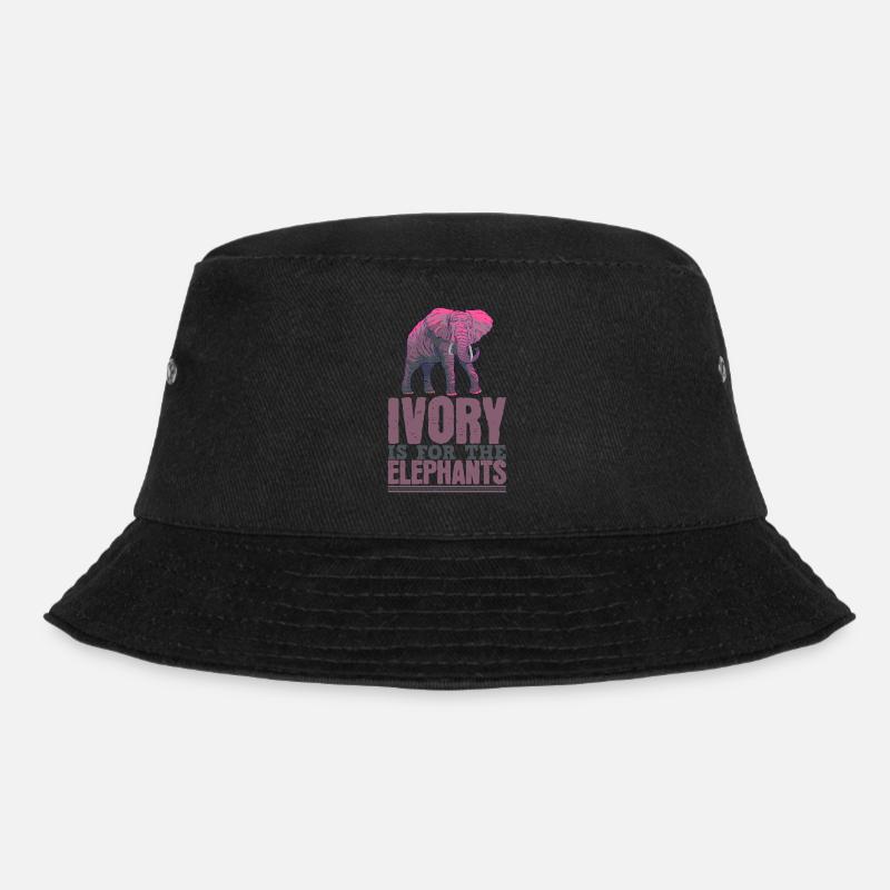 Elephant Life Ivory - Bucket Hat - black