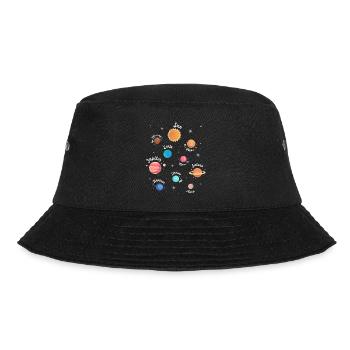 Kinder Sonnensystem Planeten Weltraum Wissen - Bucket Hat - Schwarz - Vorne - Lela (165cm)