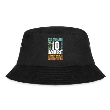 10. Geburtstag Jungen Mädchen 10 Jahre Geschenk - Bucket Hat - Schwarz - Vorne - Lela (165cm)