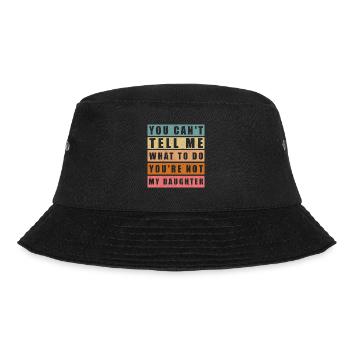 Papa Geschenkidee | Vatertag Geburtstag Geschenk - Bucket Hat - Schwarz - Vorne - Lela (165cm)