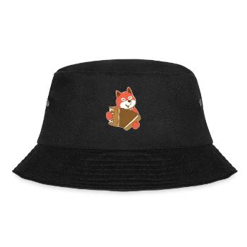 Fuchs spielt Akkordeon Ziehharmonika Handharmonika - Bucket Hat - Schwarz - Vorne - Lela (165cm)