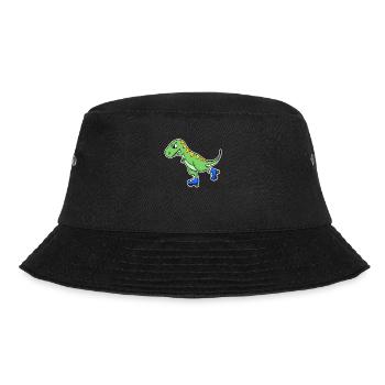 Inline Skating Dinosaurier - Bucket Hat - Schwarz - Vorne - Lela (165cm)