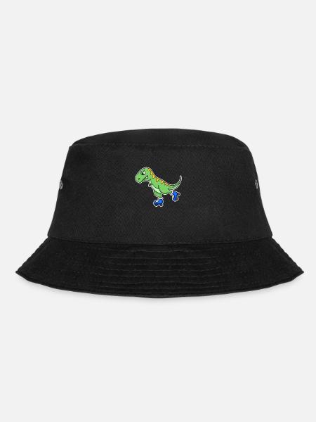 Inline Skating Dinosaurier - Bucket Hat - Schwarz