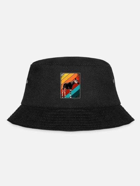 Okapi Retro Geschenk - Bucket Hat - Schwarz