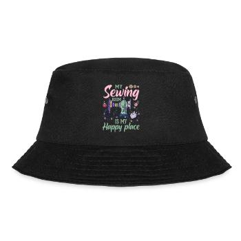My sewing room is my happiest place - Bucket Hat - black - Front - Lela (165cm)