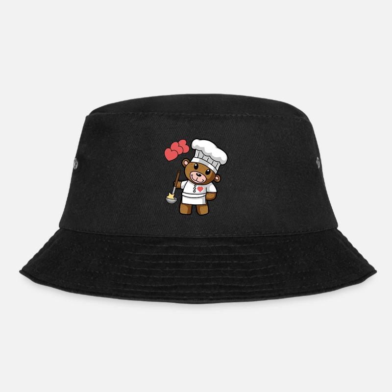Teddybär Kochkunst kochen Koch Küche Gourmet - Bucket Hat - Schwarz