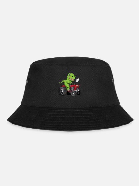 Alte junge Dino Dinosaurier Traktor Trecker T Rex - Bucket Hat - Schwarz