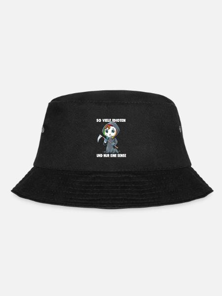 So Viele Idioten Und Nur Eine Sense Sarkasmus - Bucket Hat - Schwarz