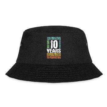 10. Geburtstag Jungen Mädchen 10 Jahre Geschenk - Bucket Hat - Schwarz - Vorne - Lela (165cm)