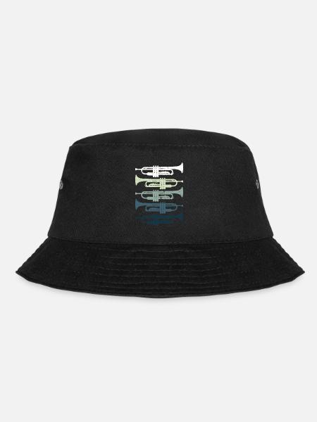 Trumpet Retro Jazz - Bucket Hat - black