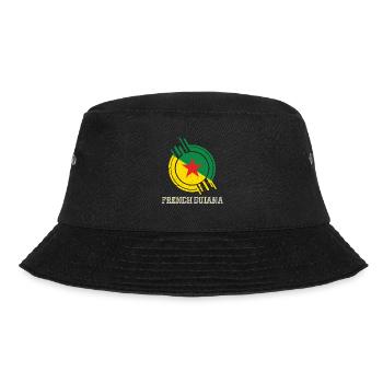 French Guiana Round Shield Country Colors - Bucket Hat - black - Front - Lela (165cm)