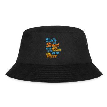 VOLL WIE DER STRAND BLAU WIE DAS MEER - Bucket Hat - Schwarz - Vorne - Lela (165cm)