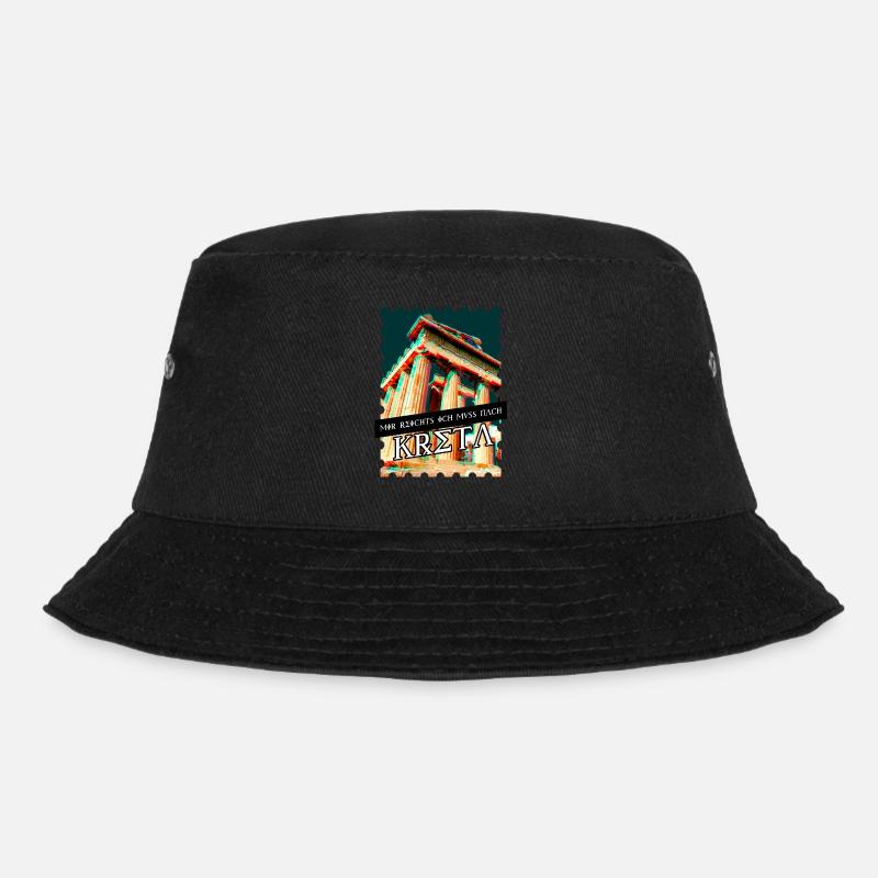 Kreta Urlaubsgeschenke - Bucket Hat - Schwarz