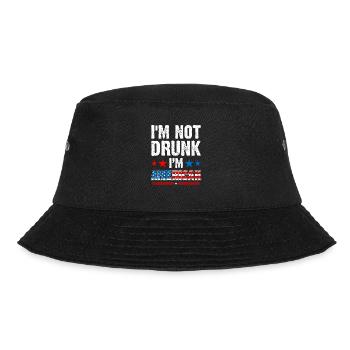 I'm not drunk, I'm American - Bucket Hat - black - Front - Lela (165cm)