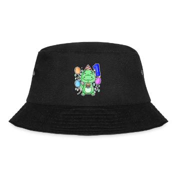1. Geburtstag - 1 Jahr alt - Bucket Hat - Schwarz - Vorne - Lela (165cm)