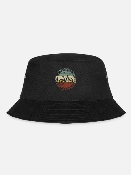 Alten Mann mit einem E-Bike Fahrrad - eBike Spruch - Bucket Hat - Schwarz