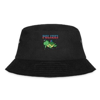 Police turtle with police cap and as car - Bucket Hat - black - Front - Lela (165cm)