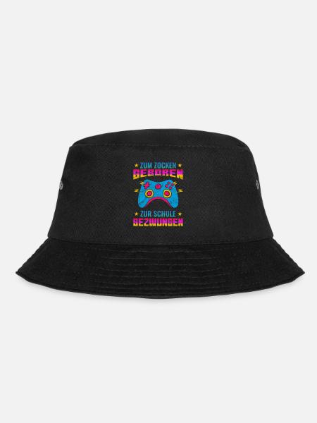 Gaming Gamer Zocker Schule Schüler Spruch - Bucket Hat - Schwarz