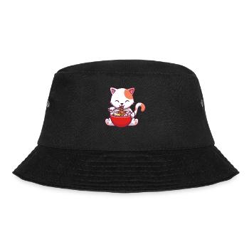 Ramen Katze Kawaii Anime Ramen - Bucket Hat - Schwarz - Vorne - Lela (165cm)